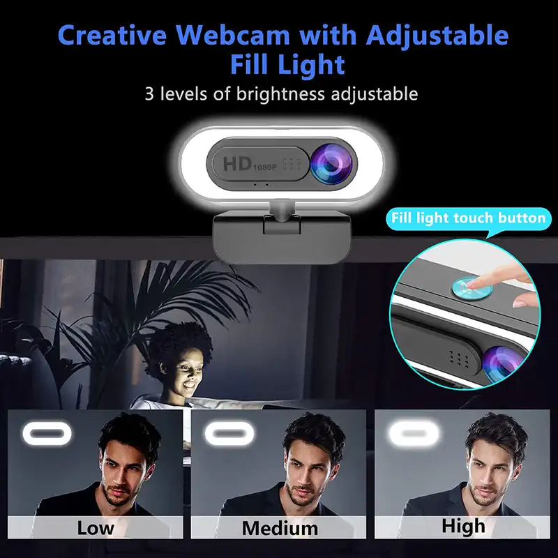 وب کم مدل FHD/1080P/WITH LIGHT