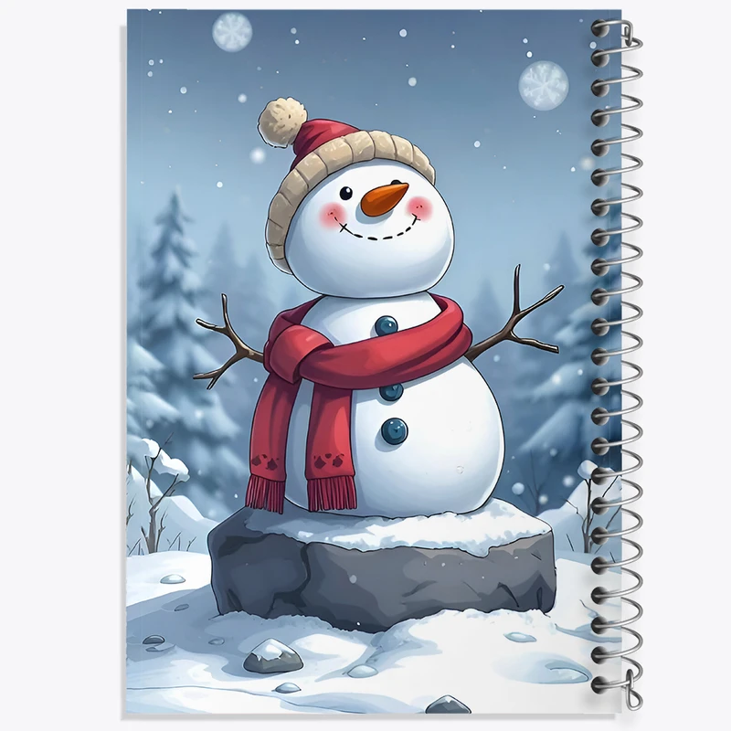 دفتر مشق 50 برگ خندالو طرح آدم برفی بامزه کد F7138