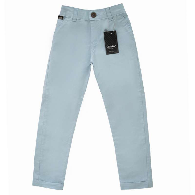 شلوار پسرانه مدل وان تن کتان رنگ آبی