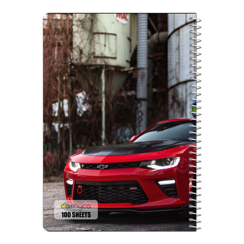 دفتر مشق 100 برگ سیمی کارنیکا طرح شورولت کامارو Chevrolet Camaro کد 23677