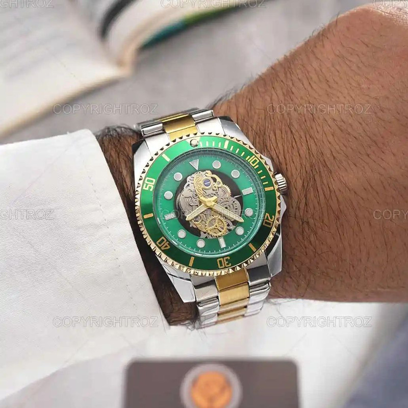 ساعت مچی عقربهای مردانه مدل پشت شیشه ای ساب مارین 01 ساعت مچی عقربهای مردانه مدل پشت شیشه ای ساب مارین 01