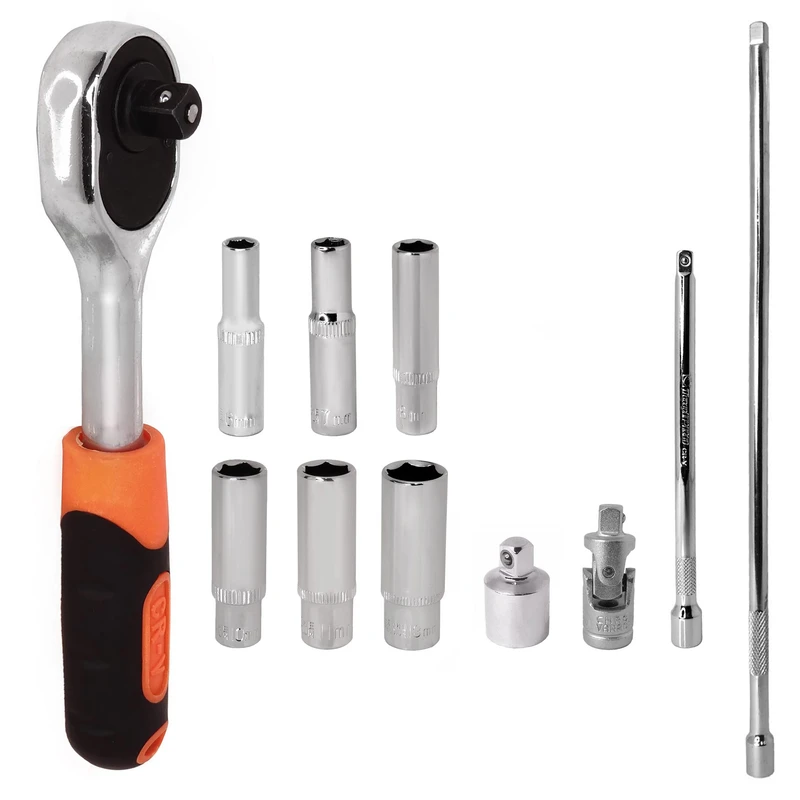 آچار بکس و سری آچار بکس  مدل ART-3.8BX6-11PCS - مجموعه 11 عددی