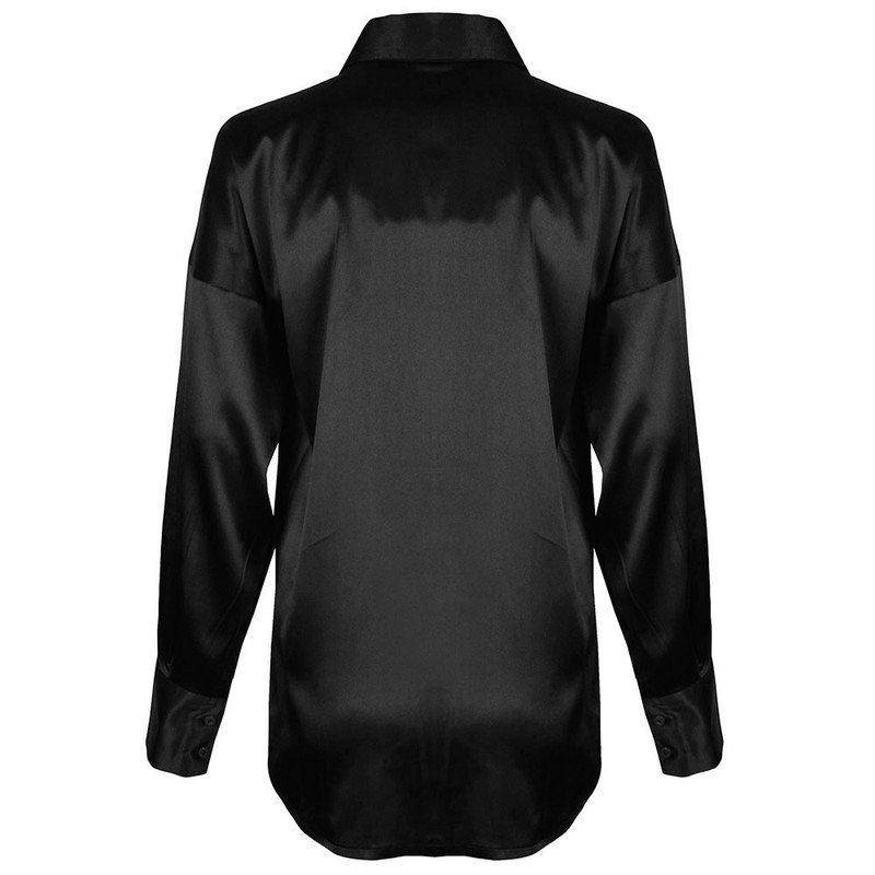 شومیز آستین بلند زنانه دکسونری مدل ساتن کد 256006702 رنگ مشکی