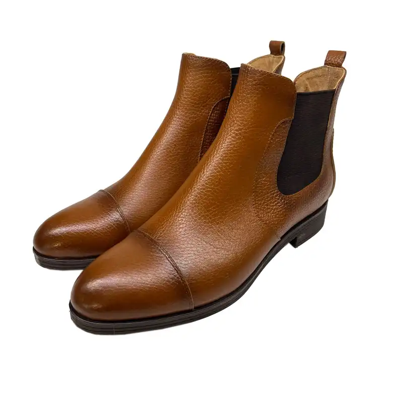 نیم بوت زنانه سرزمین چرم کد 145287 رنگ عسلی