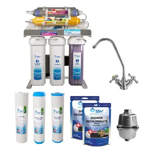 دستگاه تصفیه آب اس اس وی مدل SuperClear 2W X1000 به همراه شیر دستگاه تصفیه کننده و فیلتر دوش و شارژ دوش حمام بسته 2 عددی