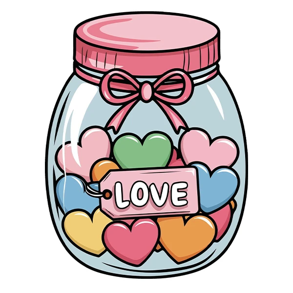 استیکر پارچه و لباس پاد آفرین طرح عشق کد 740