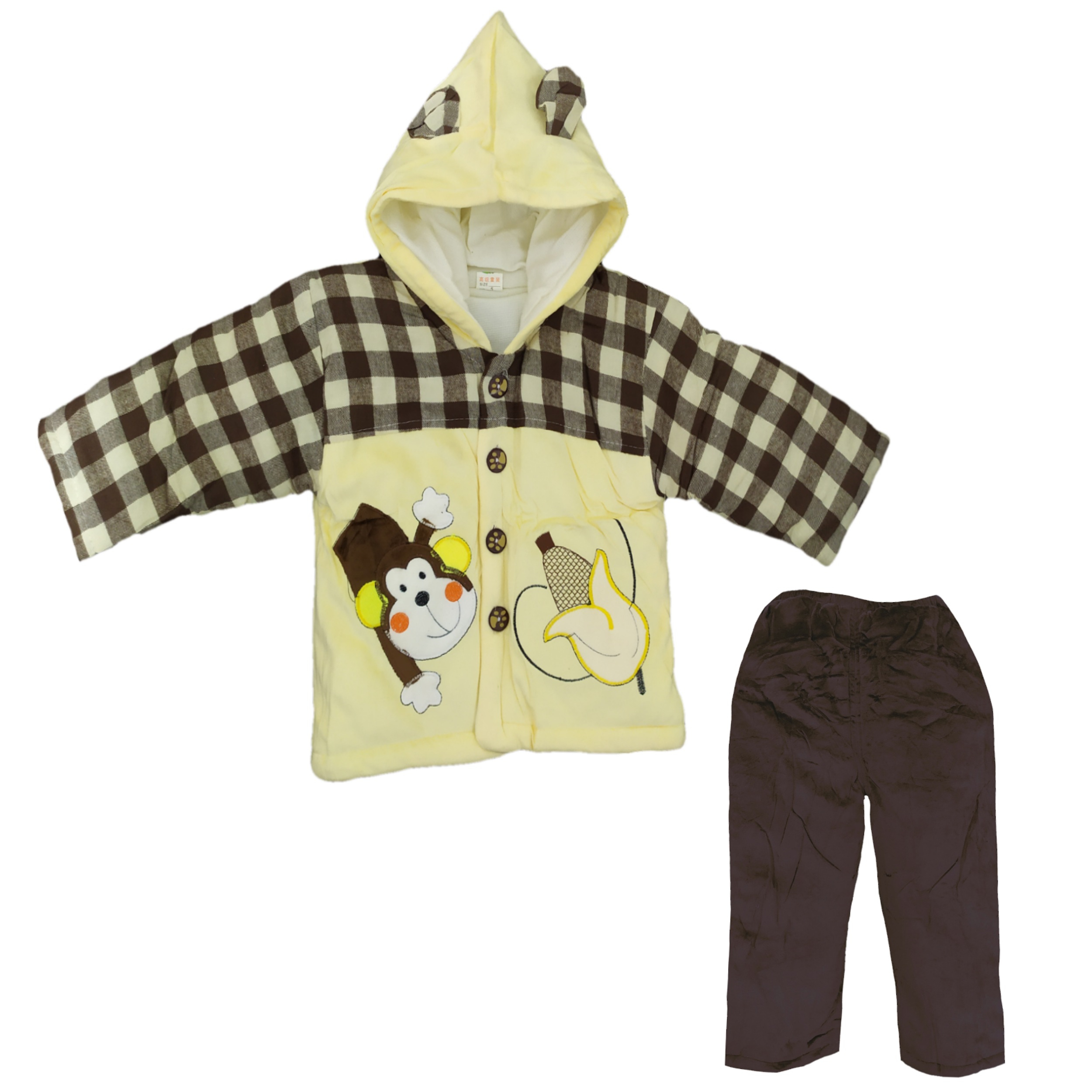 ست سویشرت و شلوار نوزادی پسرانه طرح manky کد p01