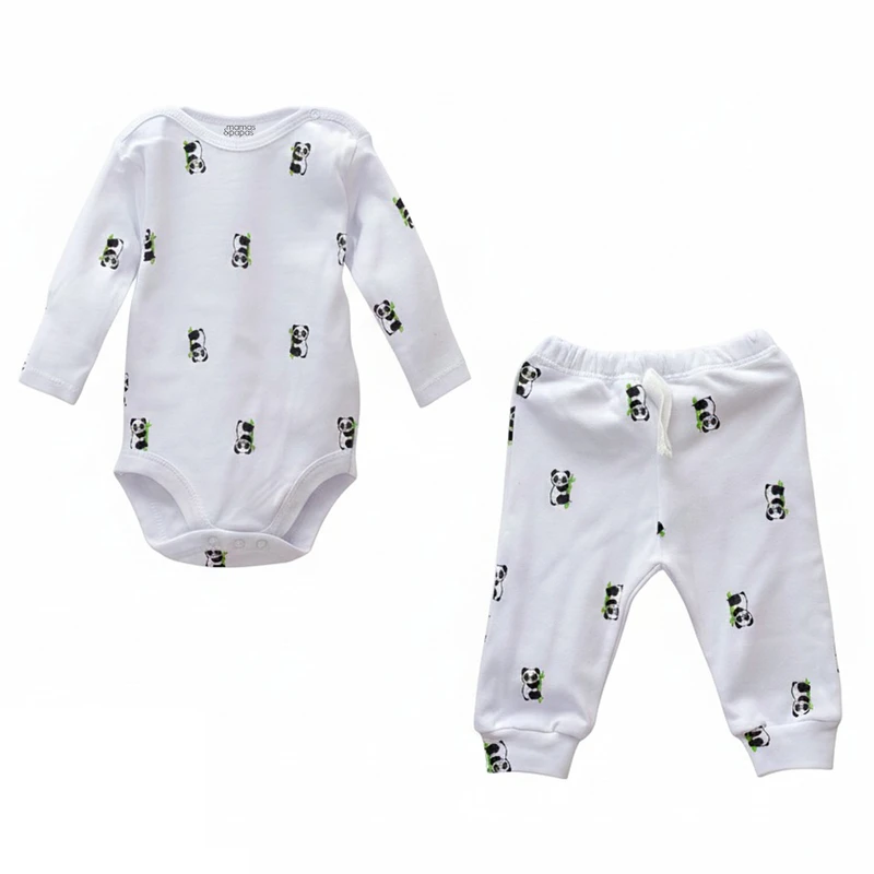 ست بادی آستین بلند و شلوار ماماس اند پاپاس مدل پاندا