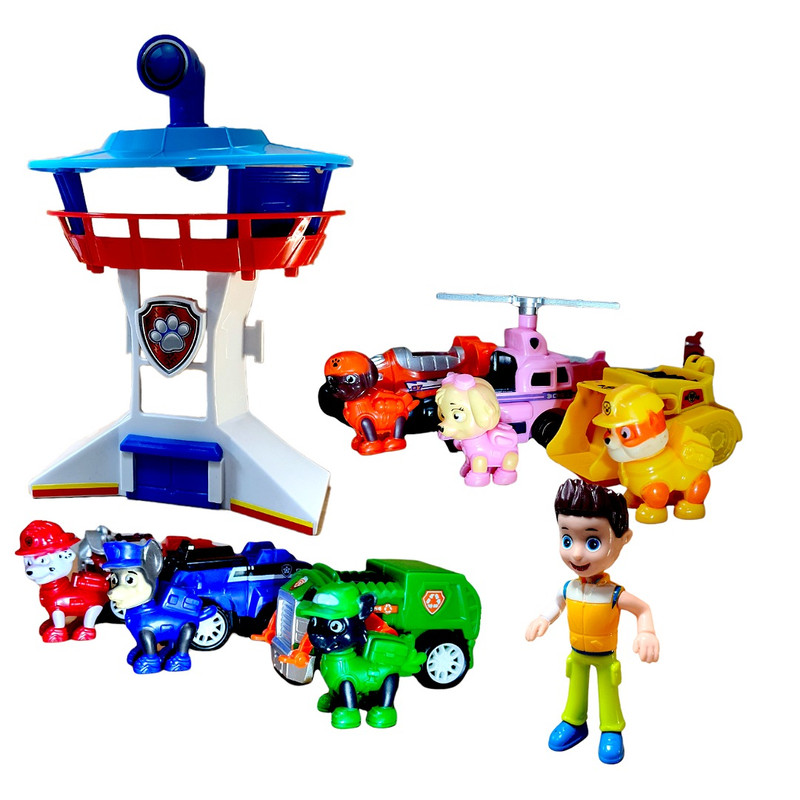 ماشین بازی مدل سگ های نگهبان به همراه پایگاه گشت پنجه ای مجموعه 14 عددی