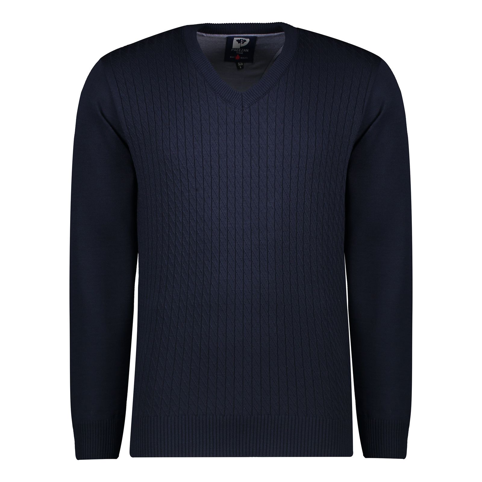 پلیور مردانه تریکو پاییزان مدل ARN یقه هفت رنگ سرمهای - - 3