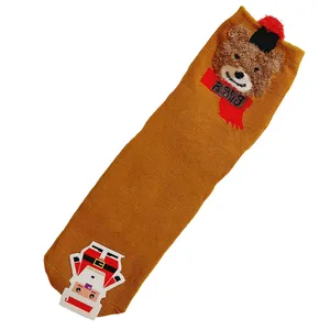 جوراب ساق بلند دخترانه مدل کریسمسی کد 06