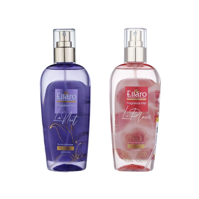 بادی اسپلش زنانه الارو مدل La Nuit و Le Plaisir حجم 250 میلی‌لیتر مجموعه دو عددی