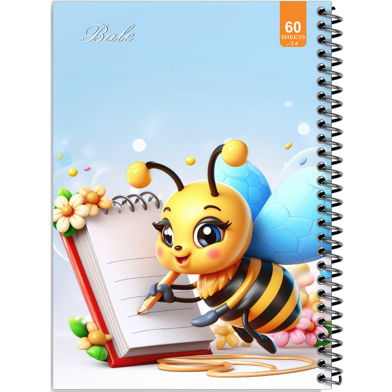 دفتر نقاشی 60 برگ انتشارات بله طرح فانتزی زنبور نقاش کد A4-O452