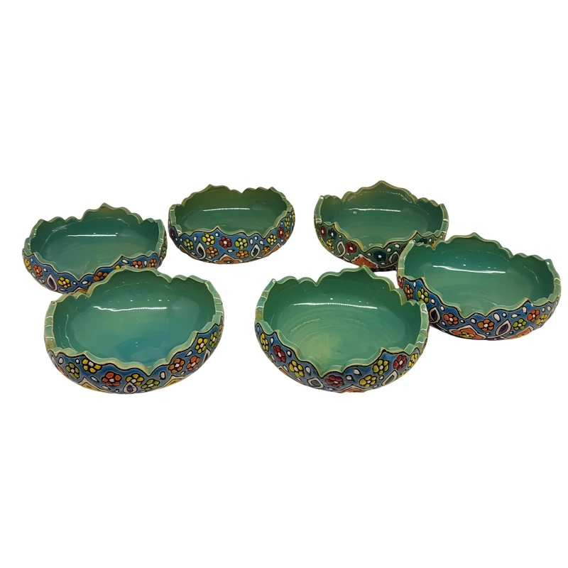 ست 6 تکه هفت سین میناکاری مدل فیروزه کد 6