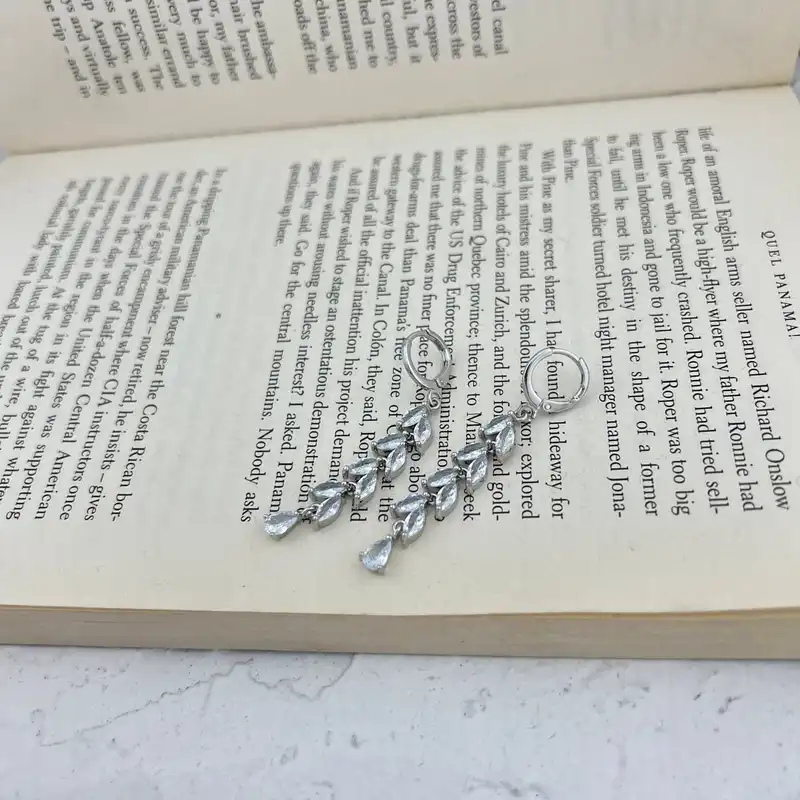 گوشواره زنانه مدل جواهری گندمی کد E5090