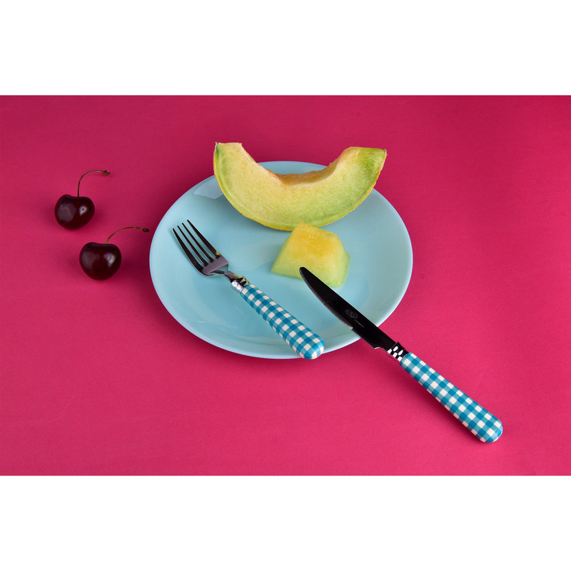 ست کارد و چنگال میوه خوری 12 پارچه سی اند اس مدل شطرنجی