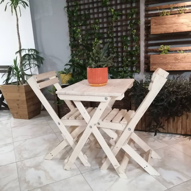 میز و صندلی ناهارخوری مدل چوبی تاشو