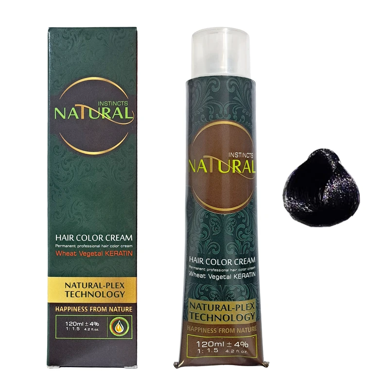 رنگ مو نچرال اینیستینکس شماره 1.1 حجم 120 میلی لیتر رنگ مشکی پرکلاغی