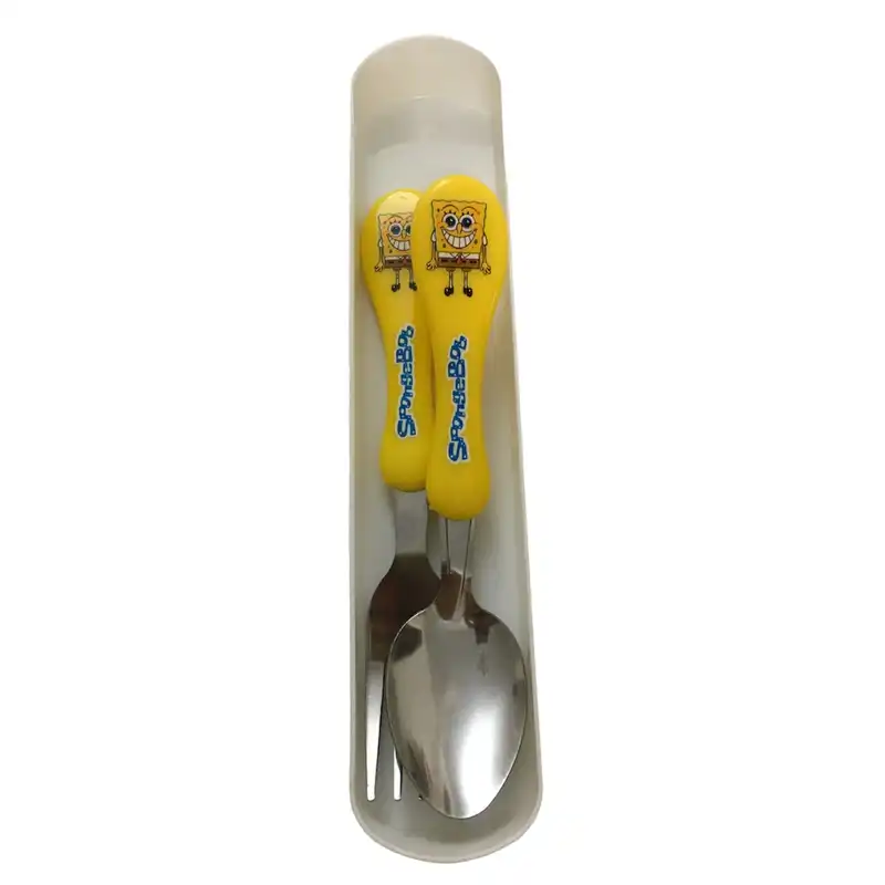 قاشق و چنگال مدل بابا اسفنجی کد 2 مجموعه 2 عددی