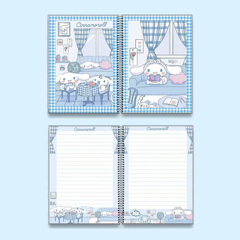 دفتر مشق 100 برگ آلما مدل حاشیه دار کرومی طرح CINNAMOROLL کد 7122