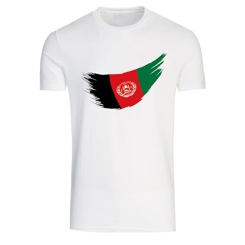 تیشرت آستین کوتاه مردانه طرح پرچم افغانستان کد T 271