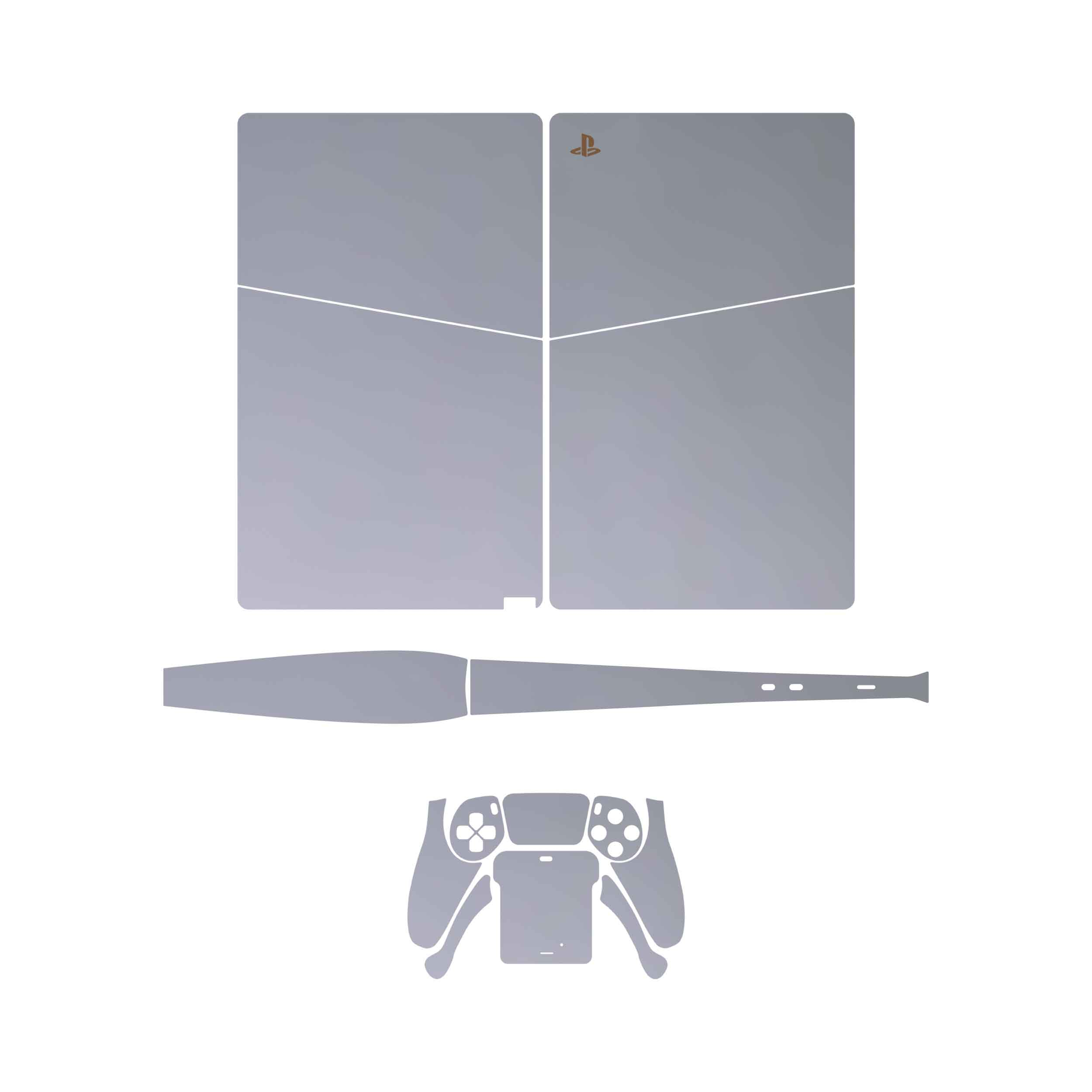 برچسب کنسول و دسته بازی PS5 Slim Digital Edition ماهوت مدل Matte Silver