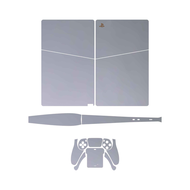 برچسب کنسول و دسته بازی PS5 Slim Digital Edition ماهوت مدل Matte Silver