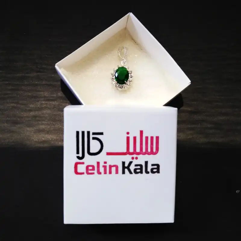 آویز گردنبند نقره زنانه سلین کالا مدل زبرجد کد ce-zeb8