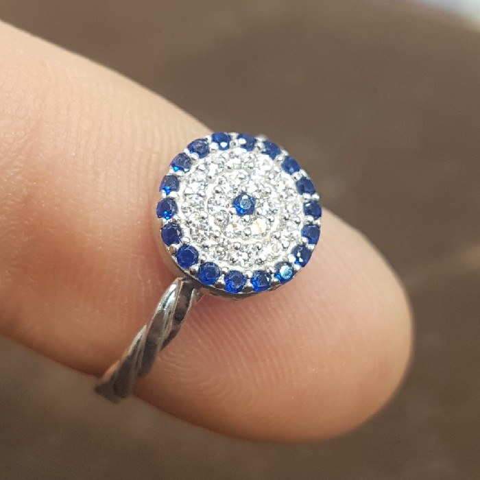 انگشتر نقره زنانه مدل چشم نظر کد P2200