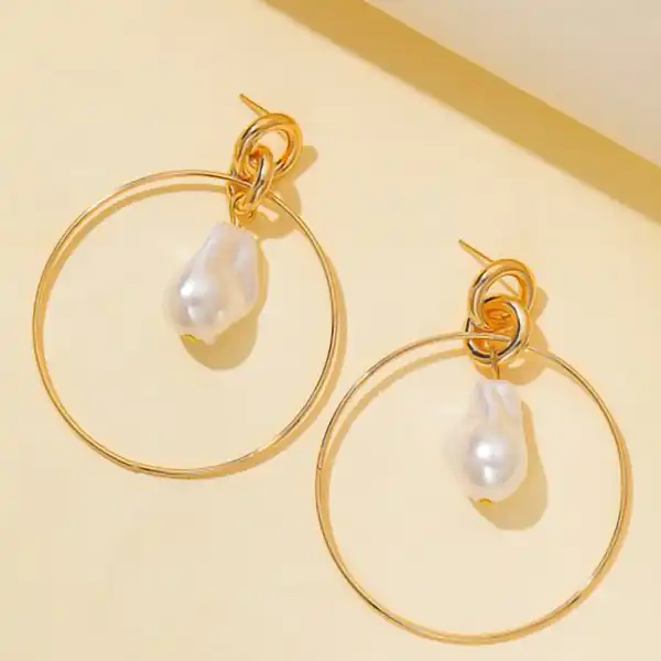 گوشواره زنانه مدل آویز مروارید کد 102030