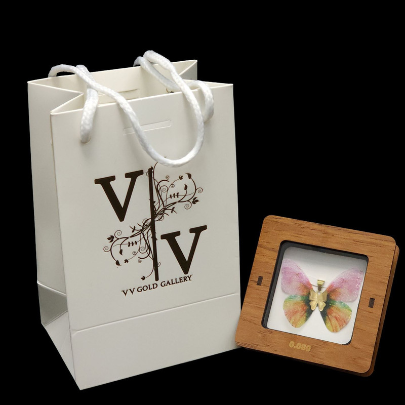 آویز گردنبند طلا 18 عیار زنانه وی وی گلد گالری مدل پروانه ای کد PGYS22556