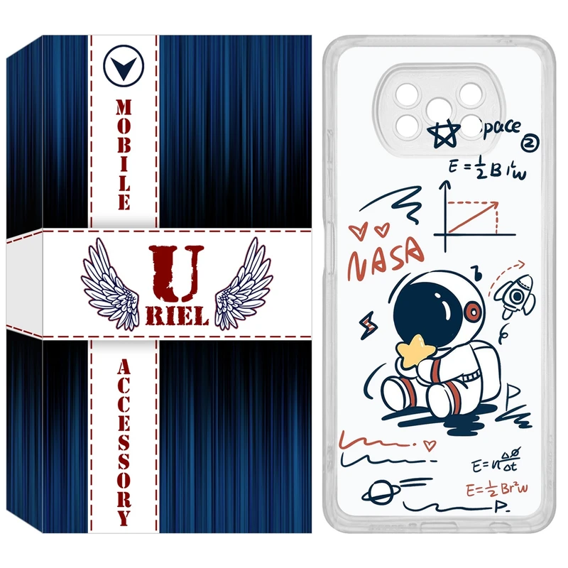 کاور یوریل مدل Clear کد 1 طرح فضانورد مناسب برای گوشی موبایل شیائومی Poco X3 / X3 Pro / X3 NFC