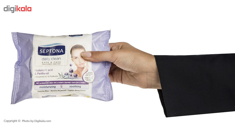 دستمال مرطوب سپتونا مدل Hyaluronic Acid And Panthenol بسته 20 عددی