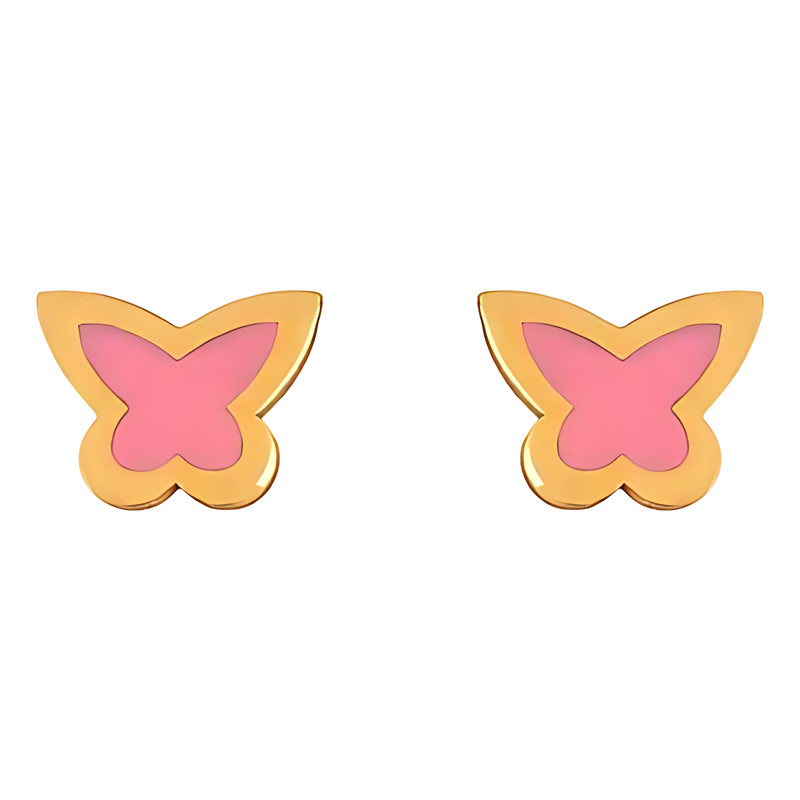 گوشواره طلا 18 عیار دخترانه هور گالری مدل AKE116