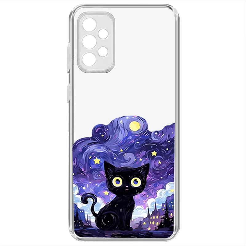 کاور گوشی طرح Purple Cat مناسب برای گوشی موبایل سامسونگ Galaxy A52/A52S  
