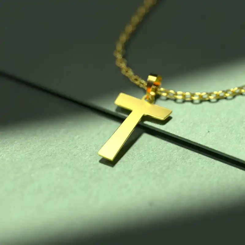 گردنبند طلا 18 عیار زنانه مدوپد مدل حرف T کد H3-1-1078