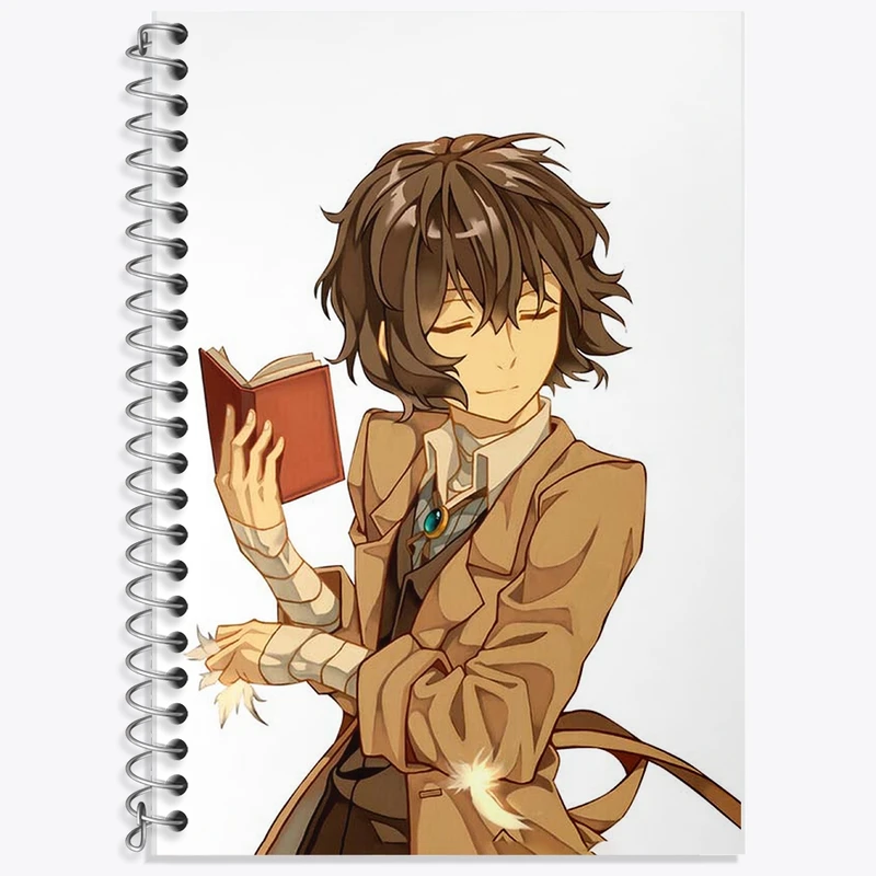 دفتر زبان 50 برگ خندالو مدل سه خط طرح دازای انیمه سگ های ولگرد بانگو کد F2483