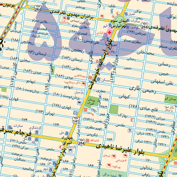 نقشه انتشارات ایرانشناسی مدل منطقه 4 شهرداری تهران کد 404