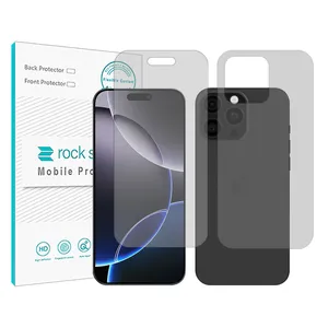 Rock Space Shield model transparent screen protector suitable for the Apple iPhone 16 Pro mobile phone along with the back of the phone protector