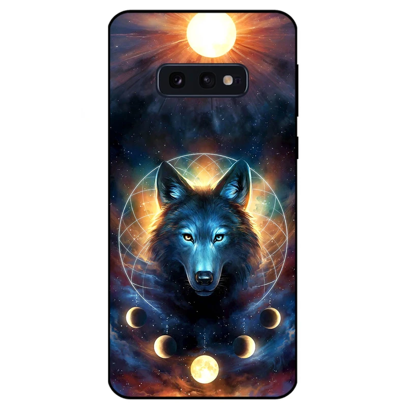 کاور مگافون طرح گرگ و ماه مدل 8006 مناسب برای گوشی موبایل سامسونگ Galaxy S10 E   