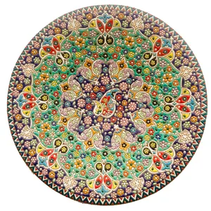 بشقاب میناکاری سفالی زمانیان کد ZMN30008