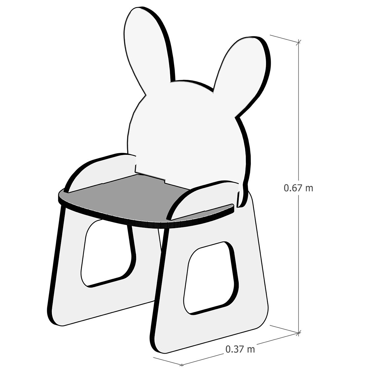 ست میز و صندلی کودک مدل باغ وحش چوبی طرح خرگوش و تک‌شاخ -  - 8