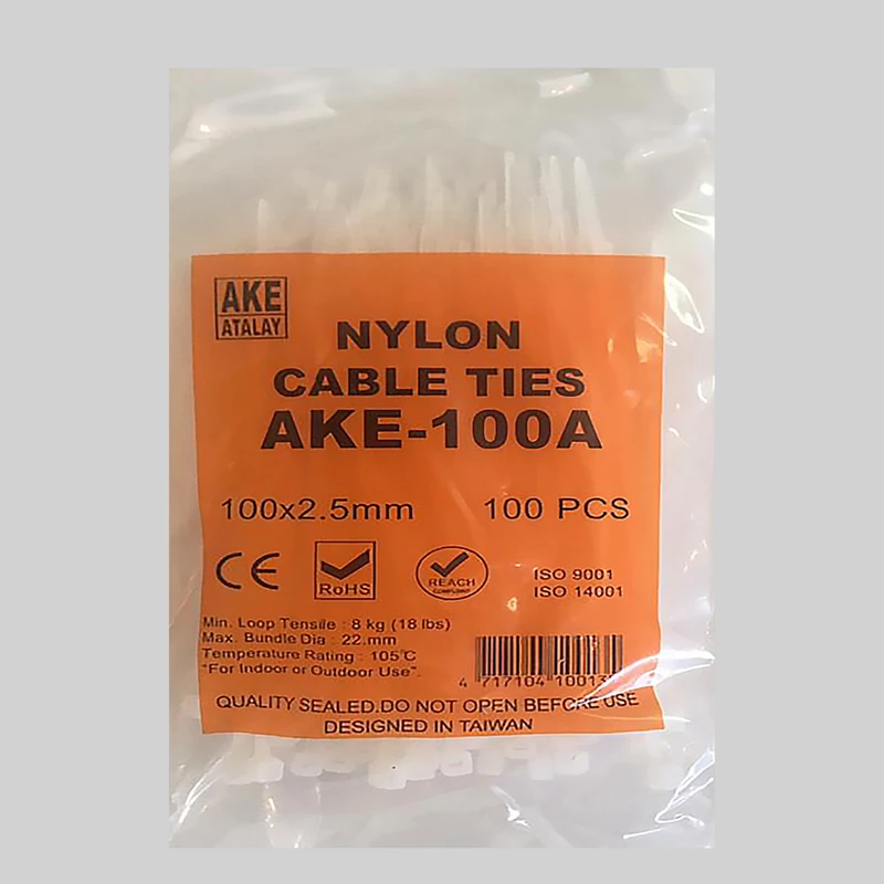 بست کمربندی آک ای مدل 10 سانتی متری بسته 100 عددی