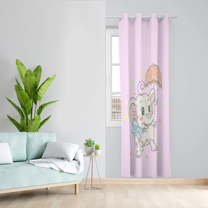 پرده طرح کودک مدل مخمل پانچی کد L 1022 Z سایز 140x200 سانتی متر