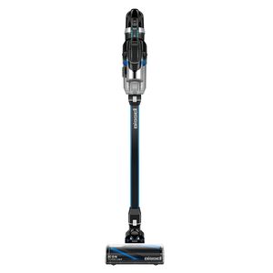 جارو شارژی عصایی بیسل مدل OMNIPET TURBO 3175B با توان موتور 400 وات، ظرفیت باتری 2400mAh، زمان کارکرد 50 دقیقه، برس توربوی موتوری، گردگیری LED، قابلیت تبدیل به جارو دستی، پایه دیواری و ترمز قفلکننده چرخها