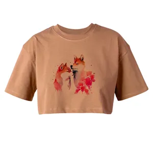 کراپ‌تاپ آستین کوتاه زنانه مدل CUTE  کد L155 K