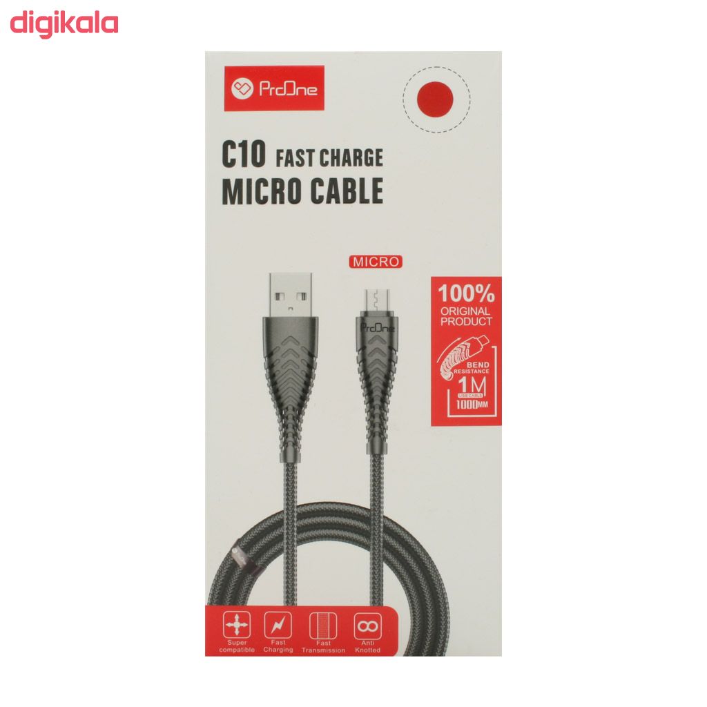 کابل تبدیل USB به microUSB پرو وان مدل C10 طول 1 متر main 1 4