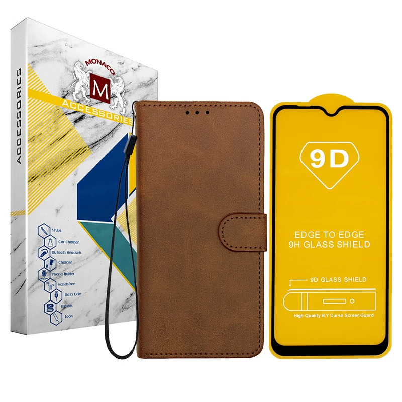 کیف کلاسوری موناکو مدل MIX01 مناسب برای گوشی موبایل سامسونگ A10s به همراه محافظ صفحه نمایش