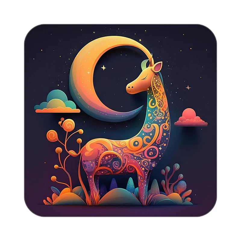 زیر لیوانی کاکتی طرح حیوانات رنگی مدل mp26291