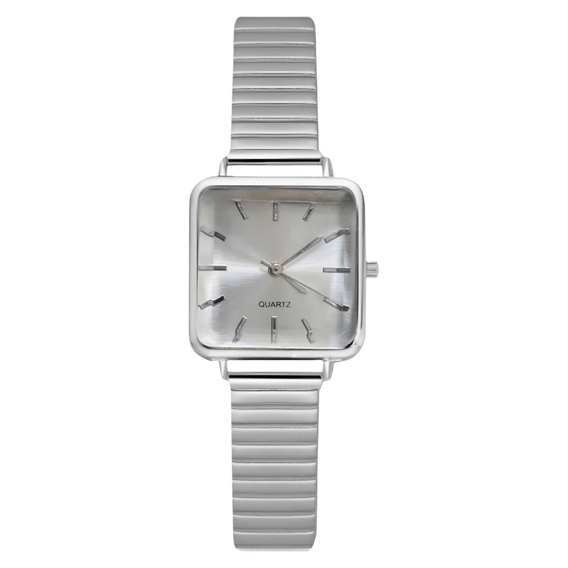 ساعت مچی عقربه‌ای کوارتز زنانه مدل مینیمال بندنرم طرح کرکره ای کد Ro4